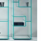 Single Column Bookcase in Extra-clear or Smoked Glass for Living Room - Linzy Viadurini