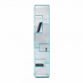 Column Bookcase in Extra-clear or Smoked Glass for Living Room Made in Italy - Linzy