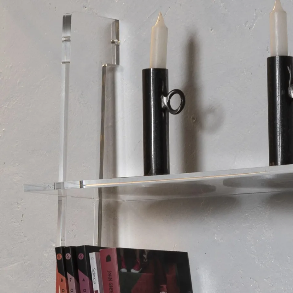 Living Room Bookcase in Transparent Acrylic Crystal 2 Sizes - Parotta Viadurini