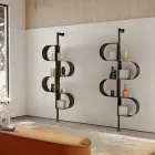 Fatima Painted Metal Vertical Bookcase with Adjustable Legs Viadurini