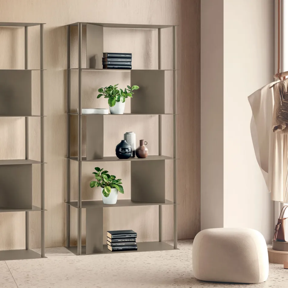 Filiberta Vertical Bookcase Made of Painted Metal Made in Italy Viadurini