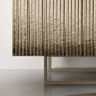 Two-Door Sideboard in Melamine Coated with Ribbed Glass Made in Italy - Ninfa Viadurini