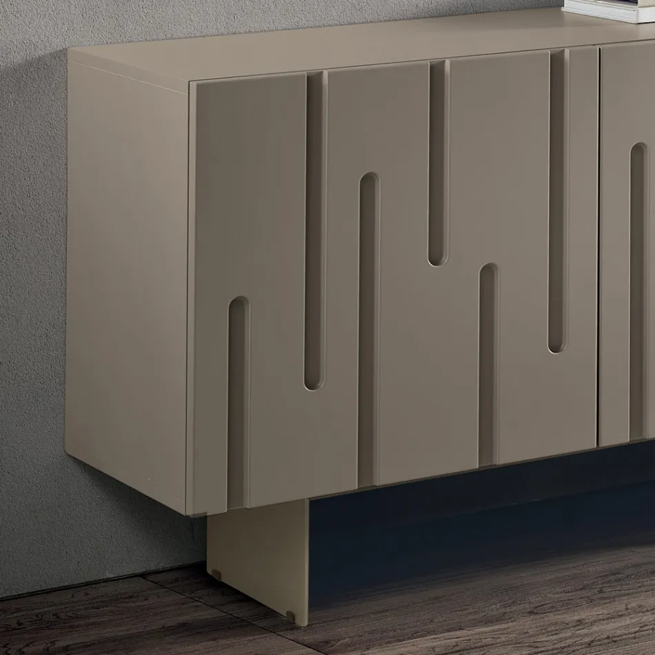 Sideboard with 2 Push-Pull Doors in MDF Made in Italy - Fabrizia Viadurini