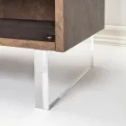 Sideboard with 2 Doors and 2 Side Open Compartments in Melamine Made in Italy - Mouse Viadurini