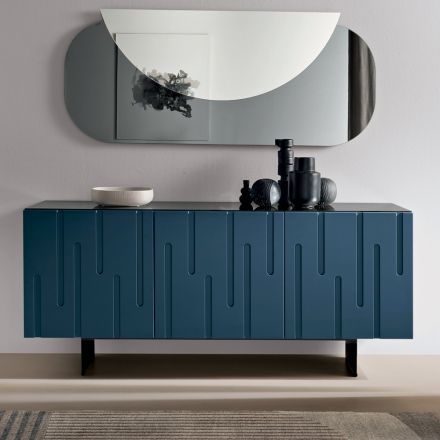 Sideboard with 3 Push-Pull Doors in MDF Made in Italy - Fabrizia Viadurini