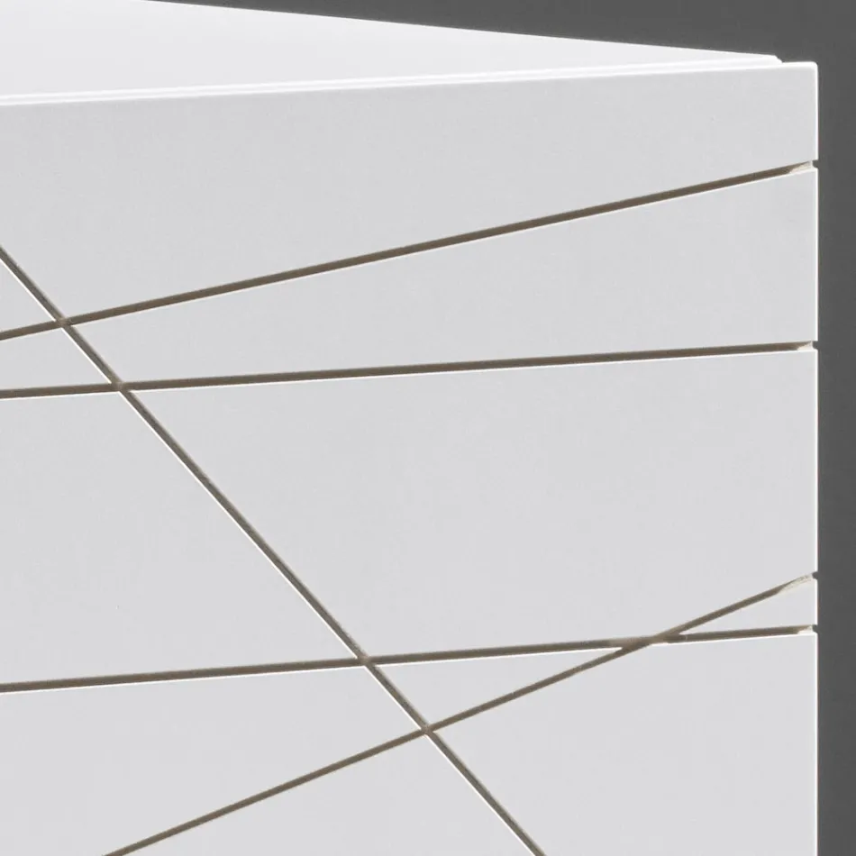 Sideboard with 3 Doors in Painted Wood Agglomerate - Ariete Viadurini