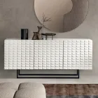Sideboard with 3 Doors in MDF Covered in Lacquered PVC Made in Italy - Dorotea Viadurini