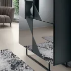 Sideboard with 4 Lacquered MDF Doors Covered in Mirror Glass - Diletta Viadurini
