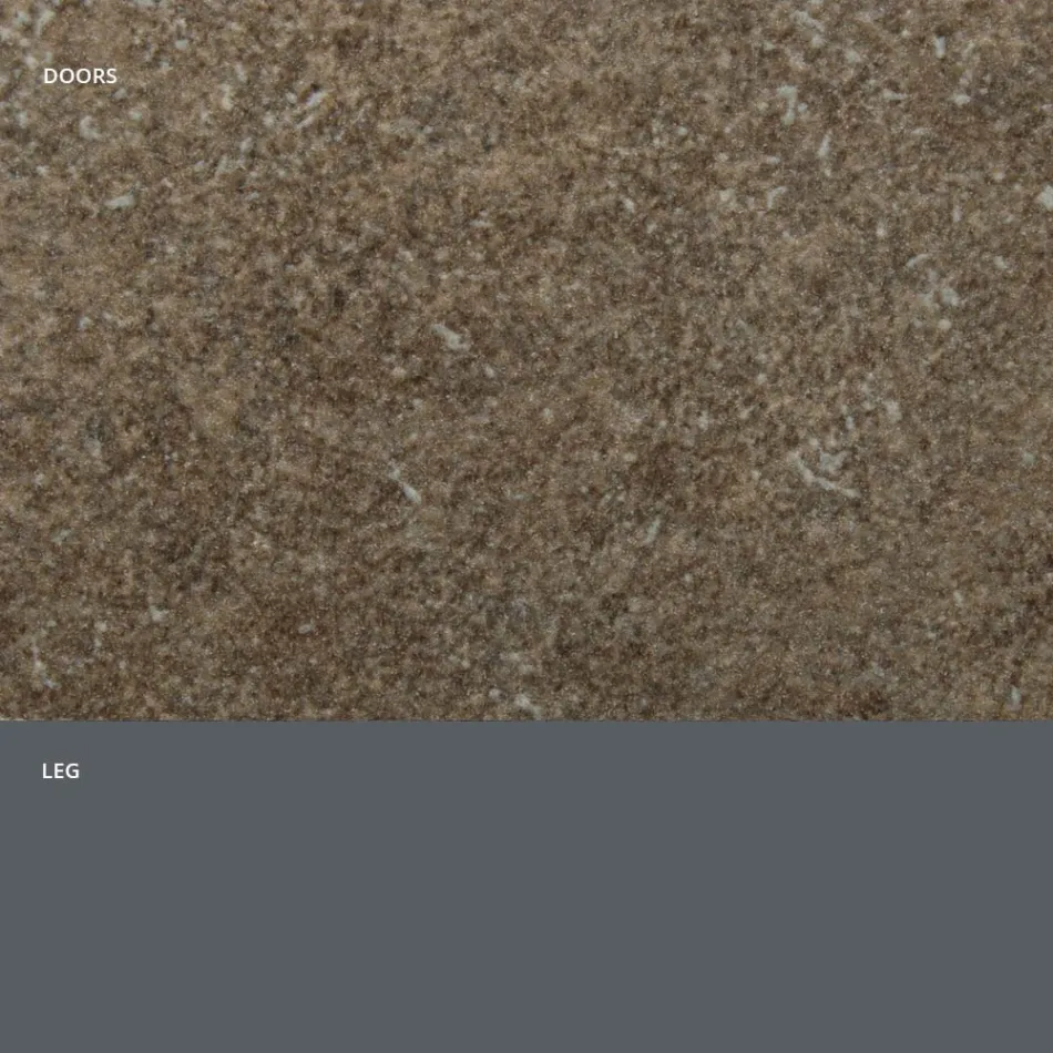 Sideboard with Doors in HPL Laminate Stone Effect Made in Italy - Fiorenza Viadurini