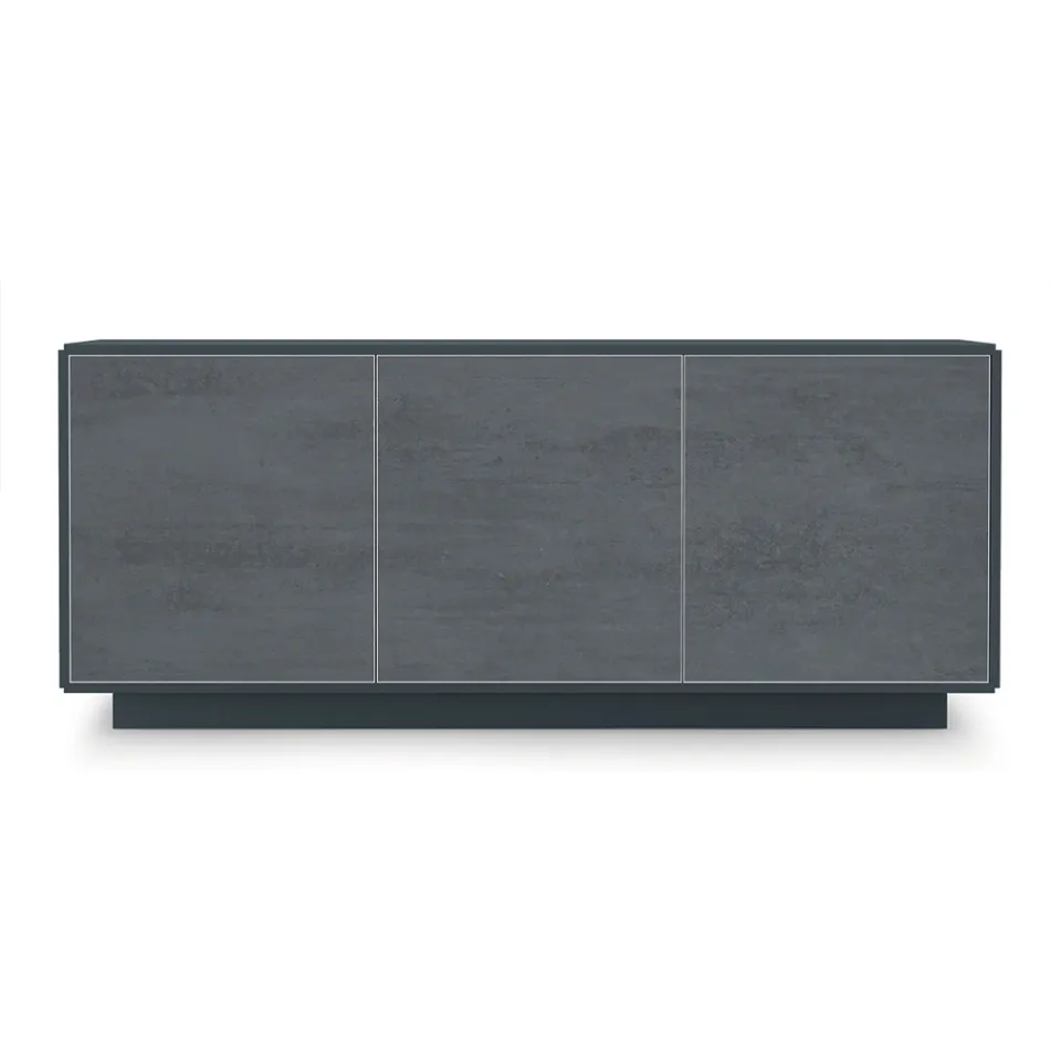 Sideboard with Doors in HPL Laminate Stone Effect Made in Italy - Fiorenza Viadurini