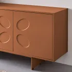 Rialto Sideboard with Four Doors in MDF and Melamine in Two Finishes Made in Italy Viadurini