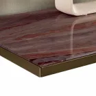 Living Room Sideboard in Smoked Glass and Green Guatemala Marble - Leonarda Viadurini