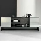 2-Door Design Sideboard in Smoked Glass Made in Italy - Sciocca Viadurini