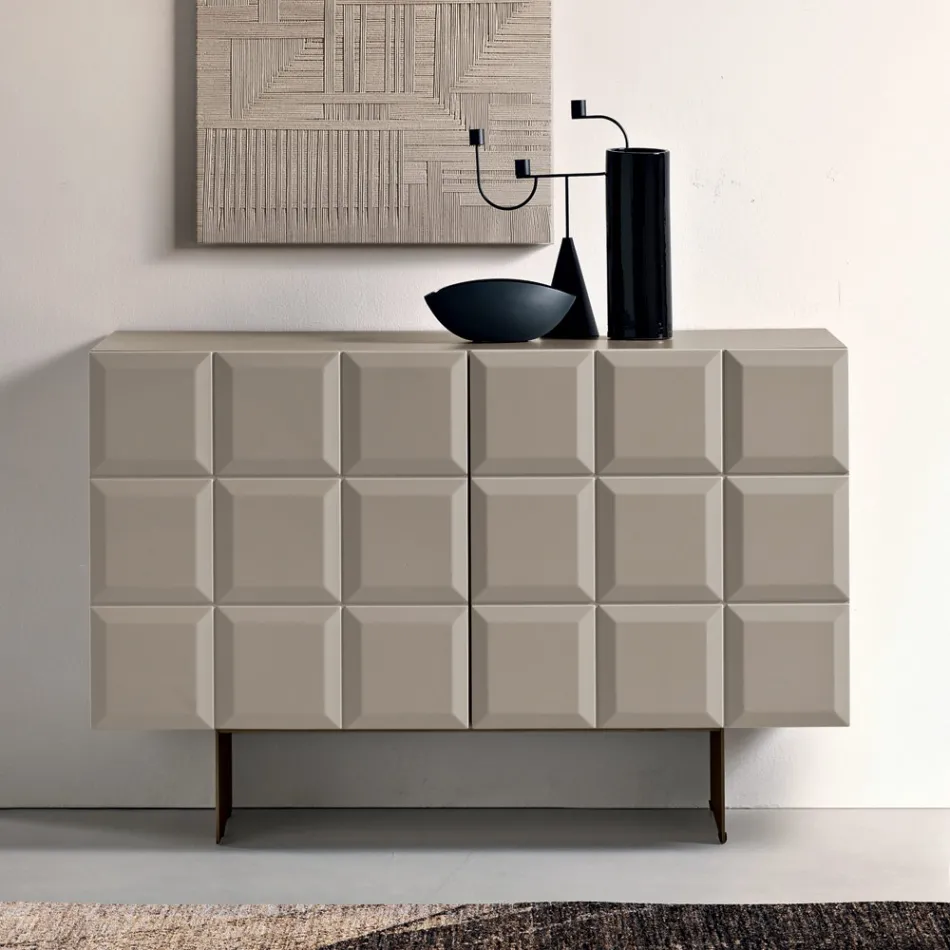 Interior Sideboard with 2 Checkered Doors Made in Italy - Elisabetta Viadurini