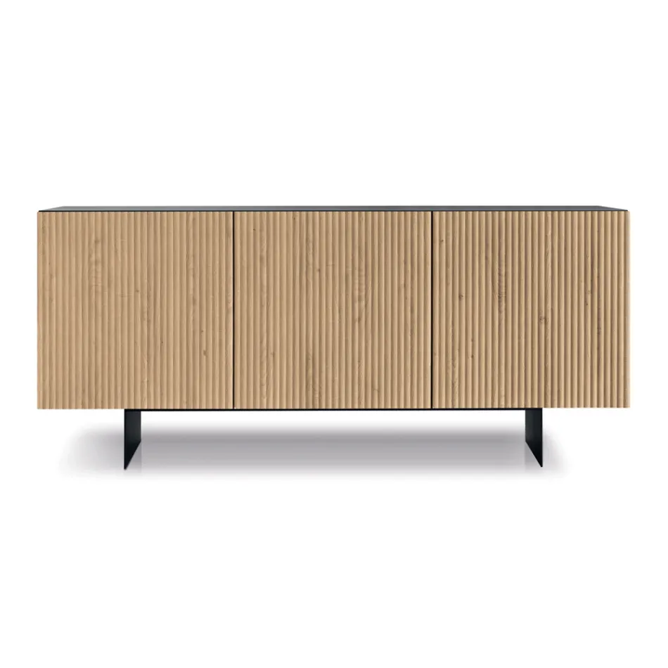 Estella Indoor Sideboard with Laminated Body and PVC-Covered MDF Doors Viadurini