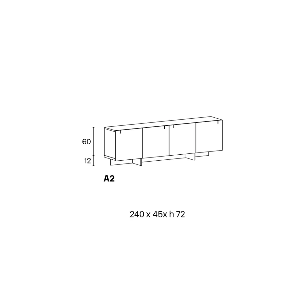 Wooden Sideboard with Glass Structure Made in Italy - Azuki Viadurini