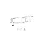 Wooden Sideboard with Glass Structure Made in Italy - Azuki Viadurini