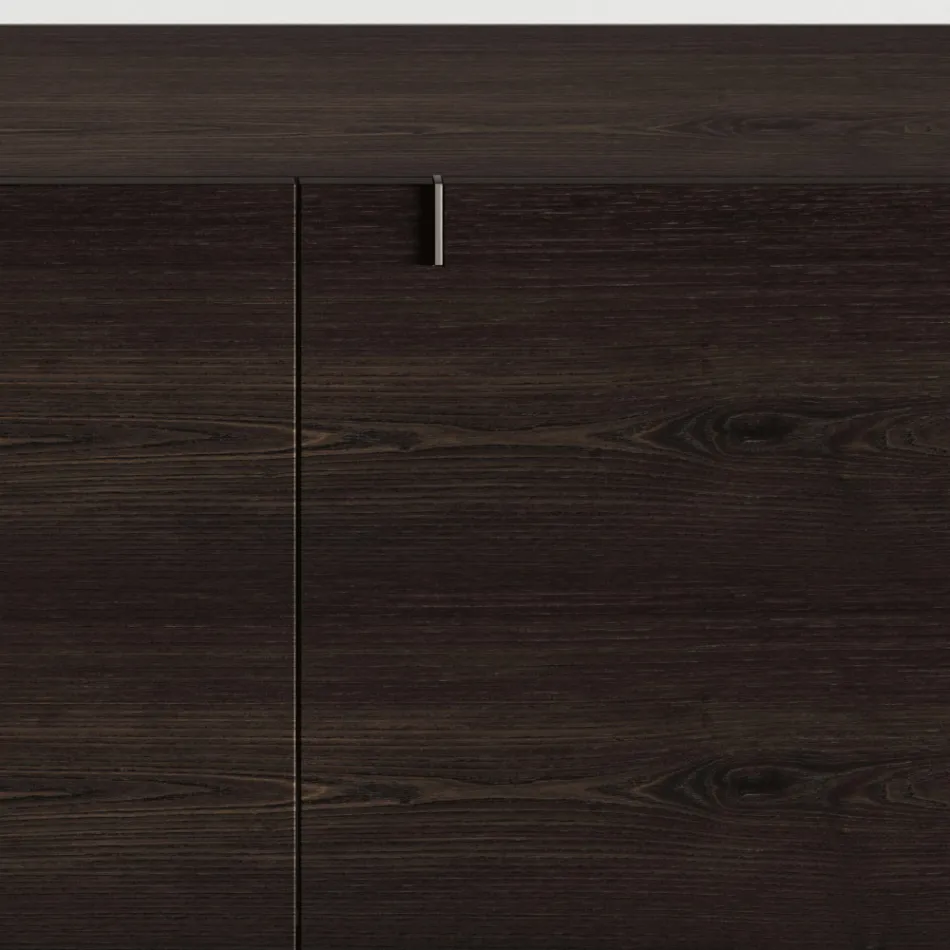 Wooden Sideboard with Glass Structure Made in Italy - Azuki Viadurini