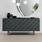 Living Room Sideboard with 3 MDF Doors Available in Various Finishes - Elettra Viadurini