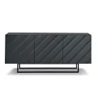 Living Room Sideboard with 3 MDF Doors Available in Various Finishes - Elettra Viadurini