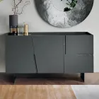 Living Room Sideboard with 3 Doors in Lacquered MDF Made in Italy - Elena Viadurini