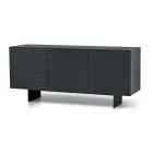 Living Room Sideboard with 3 Doors in MDF Covered in Lacquered PVC Made in Italy - Desideria Viadurini