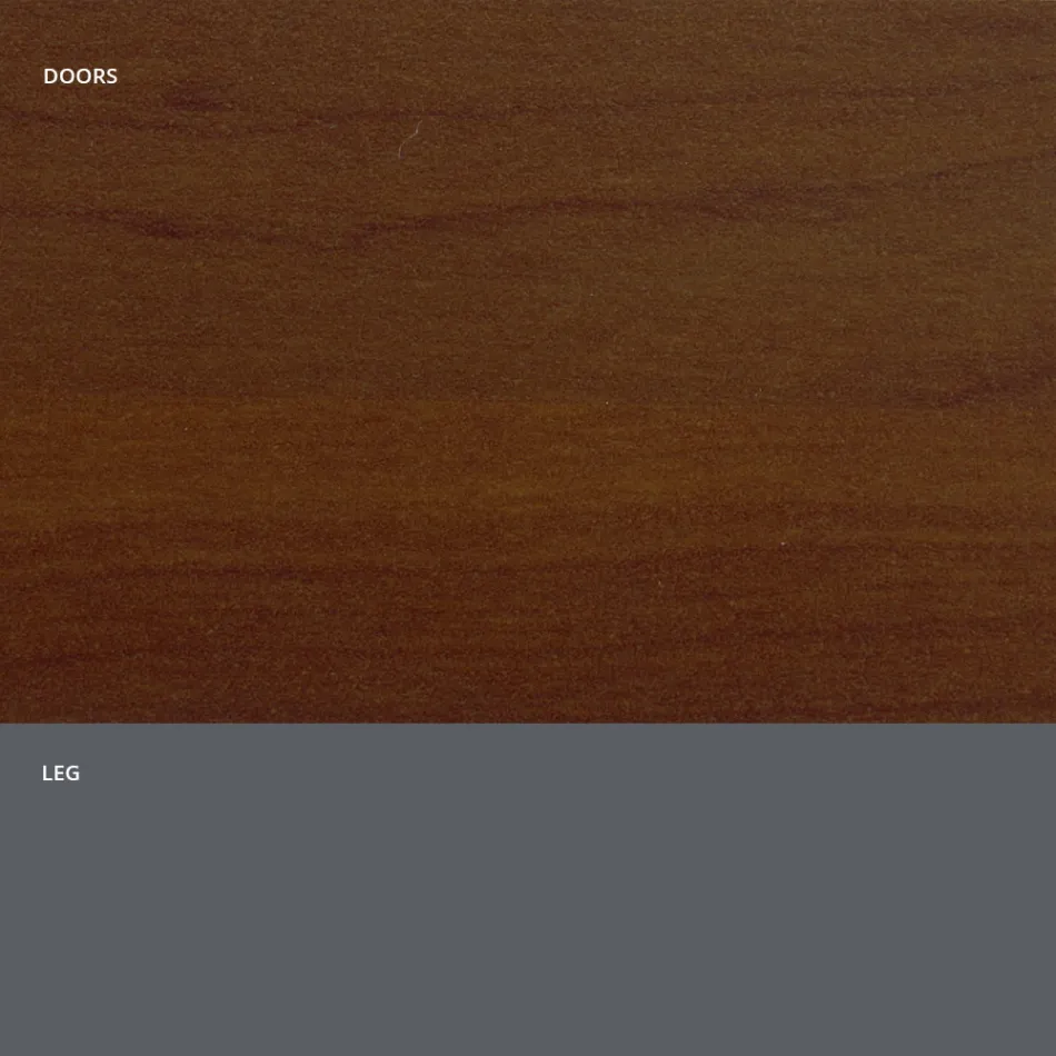 Living Room Sideboard in Matt Wood and HPL Laminate Made in Italy - Fiorenza Viadurini