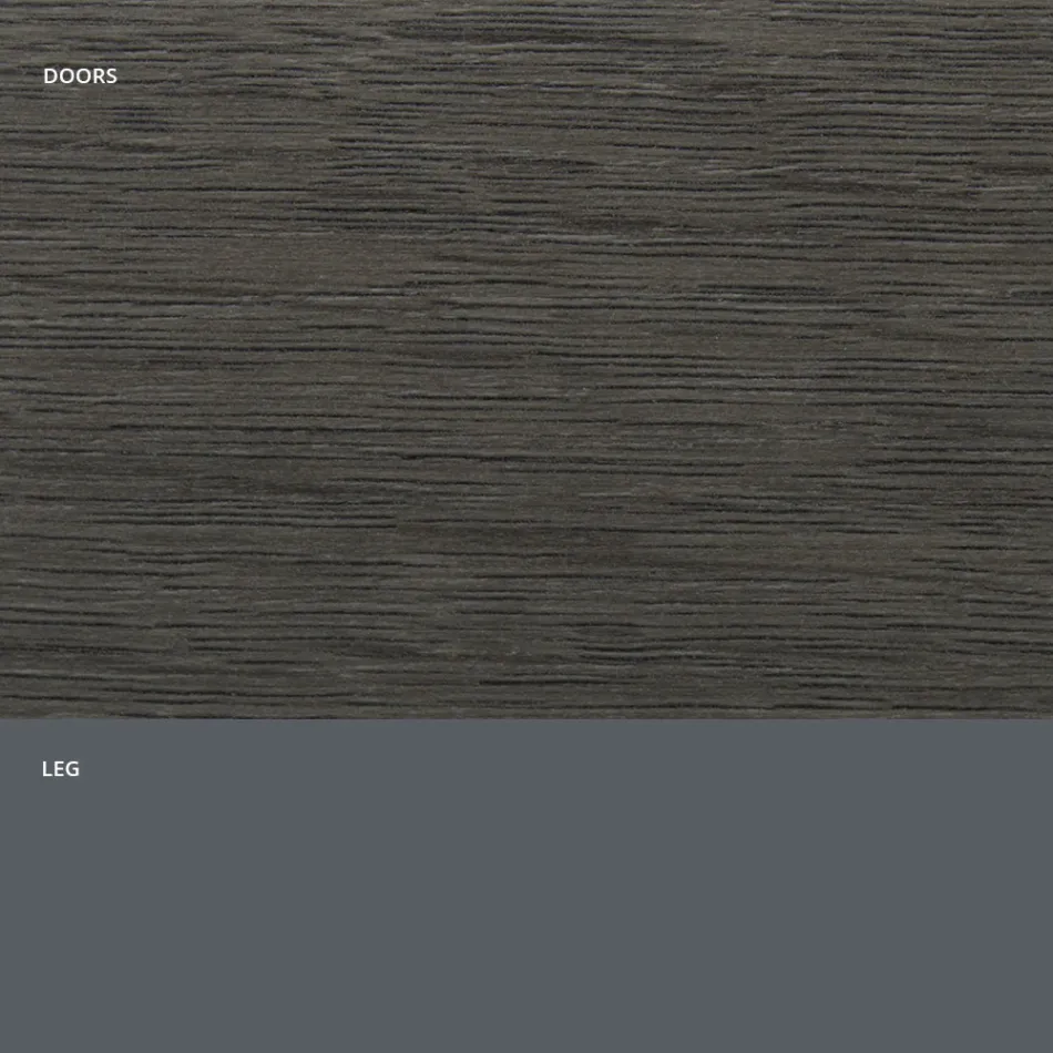 Living Room Sideboard in Matt Wood and HPL Laminate Made in Italy - Fiorenza Viadurini