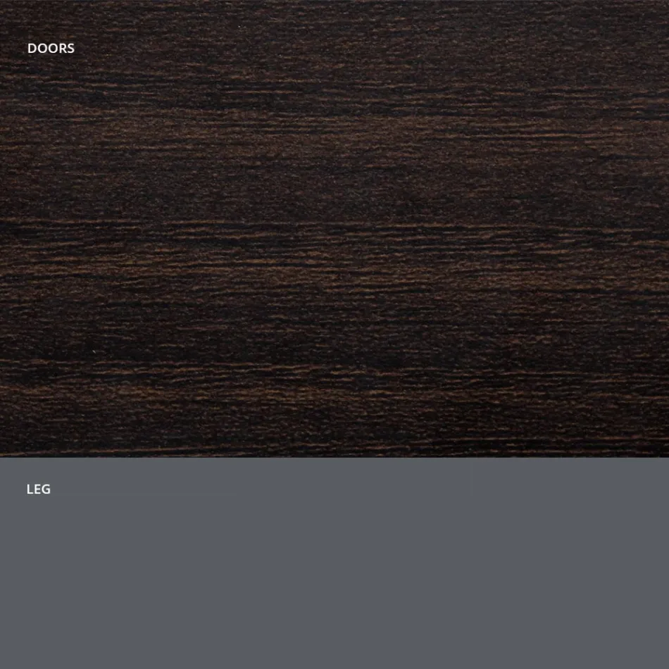 Living Room Sideboard in Matt Wood and HPL Laminate Made in Italy - Fiorenza Viadurini