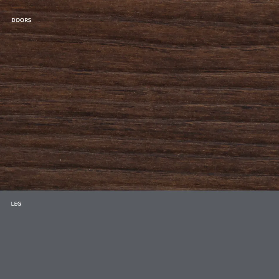 Living Room Sideboard in Matt Wood and HPL Laminate Made in Italy - Fiorenza Viadurini