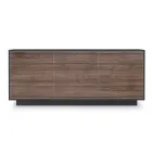 Living Room Sideboard in Matt Wood and HPL Laminate Made in Italy - Fiorenza Viadurini
