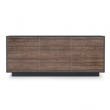 Living Room Sideboard in Matt Wood and HPL Laminate Made in Italy - Fiorenza Viadurini