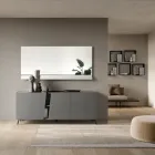Floor-Standing Sideboard with Three Hinged Doors in Made in Italy Melamine - Calia Viadurini