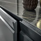 3-Door Wooden Sideboard with Inclined Edge and Ceramic Top - Mondolfo Viadurini