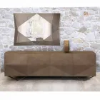 2 or 4 Doors Wooden Sideboard with Crystal Shelves Made in Italy - Gardena Viadurini