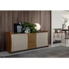 Sideboard in Lacquered Wood 2 Doors 3 Drawers Curvilinear Italian Design - Celio Viadurini