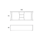 Sideboard in Lacquered Wood 2 Doors 3 Drawers Curvilinear Italian Design - Celio Viadurini