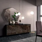 Sideboard in Lacquered Wood with 2 or 3 Ceramic Doors Made in Italy - Fiorenza Viadurini