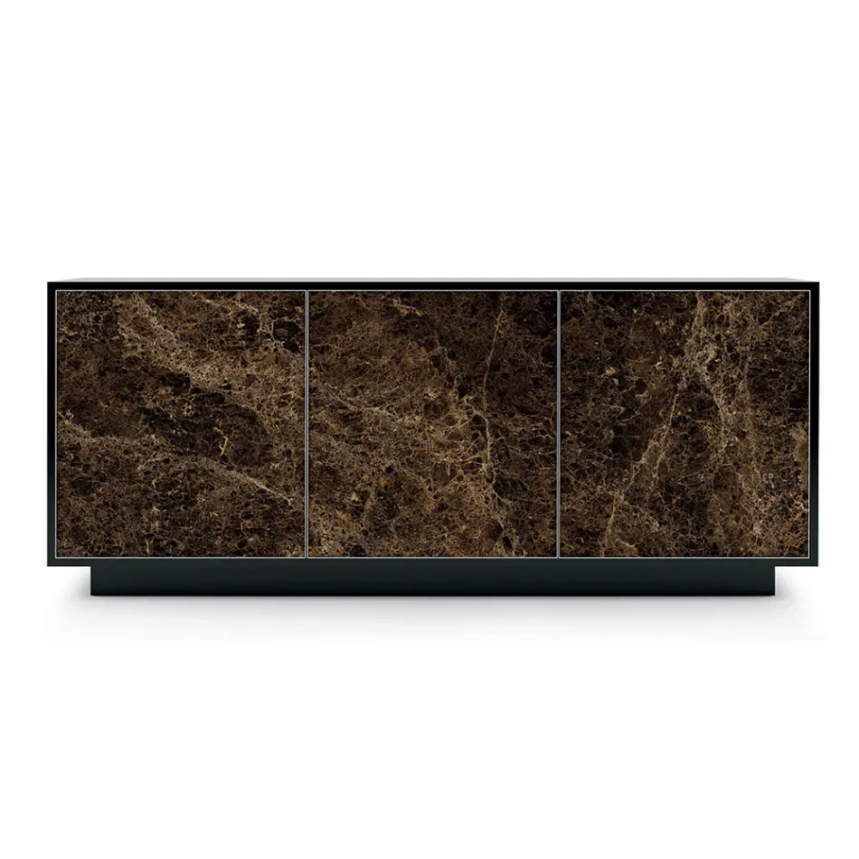 Sideboard in Lacquered Wood with 2 or 3 Ceramic Doors Made in Italy - Fiorenza Viadurini