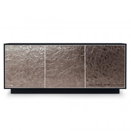 Sideboard in Matt Lacquered Wood with Glass Doors Made in Italy - Fiorenza Viadurini