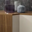 Sideboard in Mdf with 2 Doors and 2 Protruding Drawers Inclined Sides - Caspiter Viadurini