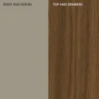 Sideboard in Mdf with 2 Doors and 2 Protruding Drawers Inclined Sides - Caspiter Viadurini