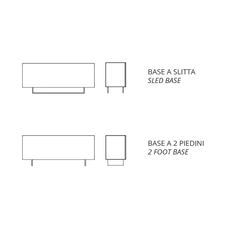 Melamine Sideboard with 3 Oak Doors and Mirror Made in Italy - Romina Viadurini