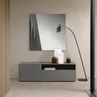 Miral Floor-Standing Melamine Sideboard with a Linear Design Made in Italy Viadurini