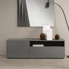 Miral Floor-Standing Melamine Sideboard with a Linear Design Made in Italy Viadurini
