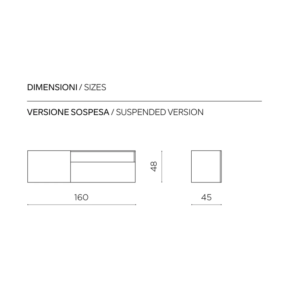 Miral Suspended Melamine Sideboard in Two Colors Made in Italy Viadurini