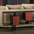 Glass Sideboard with Three Drawers, Elegant Design, Made in Italy - Senera Viadurini