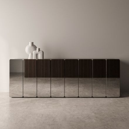 Modern Mirrored Wooden Sideboard with an Elegant Design Made in Italy - Ester Viadurini