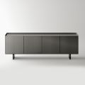 Modern Sideboard with Hinged Doors in Back-Lacquered Glass Made in Italy - Lutea