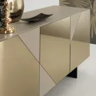 Modern Sideboard with Mdf Doors Covered in Mirror Made in Italy - Morgana Viadurini